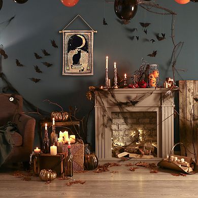 Black Cat & Moon LED Halloween Wall Decor