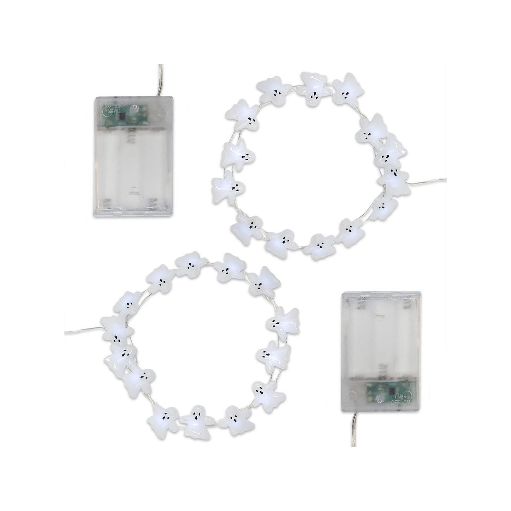 Ghosts LED Mini String Lights 2-piece Set, White