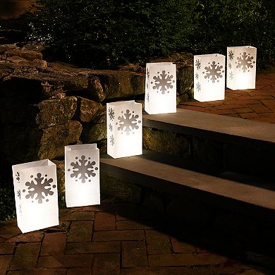 Remote Control & Snowflake LED Luminaria Bag Floor Decor 7-piece Set