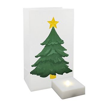 Christmas Tree Luminaria Bag Floor Decor 6 pc Set