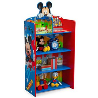 Disney's Mickey Mouse Wooden Playhouse 4-Shelf Bookcase for Kids by Delta Children