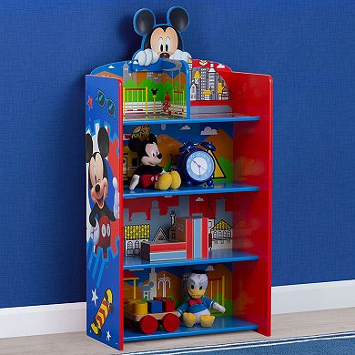 Disney's Mickey Mouse Wooden Playhouse 4-Shelf Bookcase for Kids by Delta Children