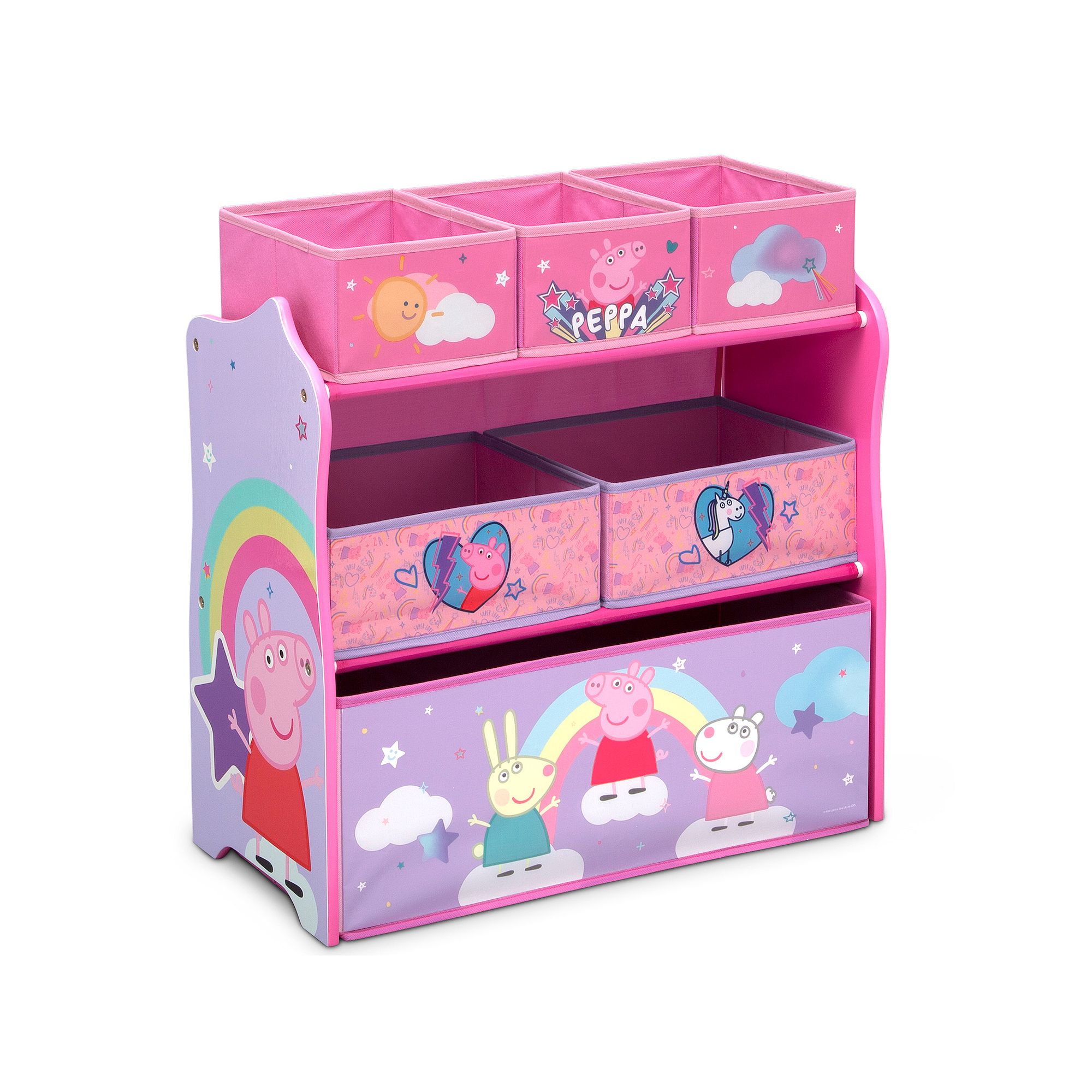 Delta Children Peppa Pig 6-Bin Design and Store Toy Organizer, Multi