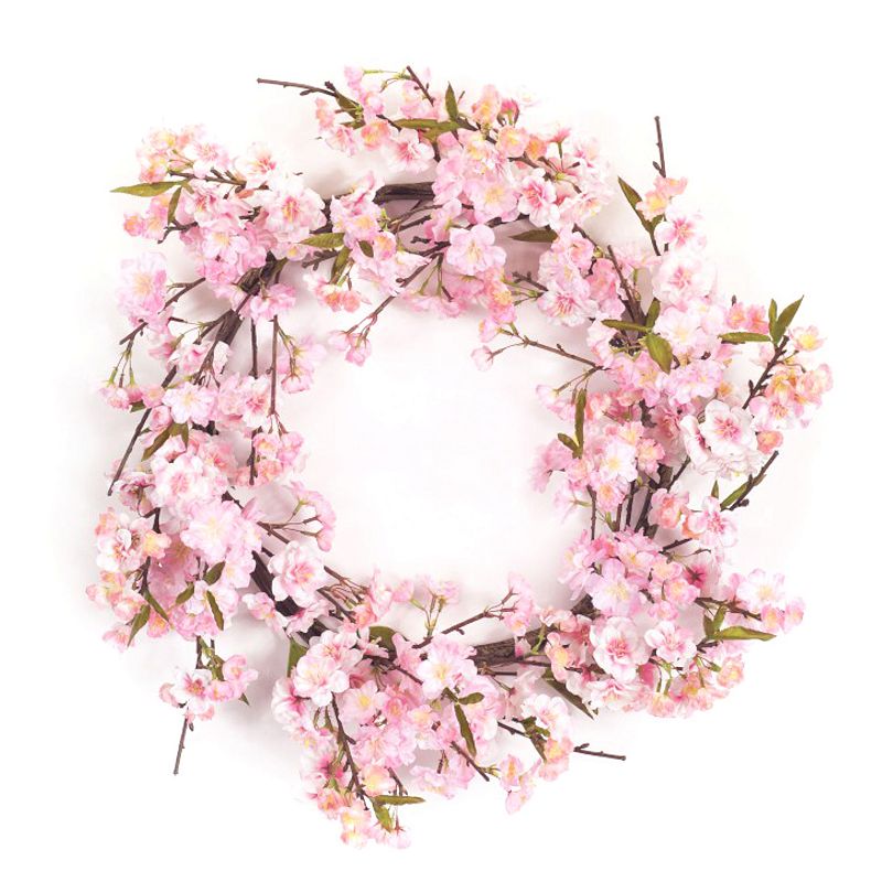 Melrose Artificial Cherry Blossom Wreath, Multicolor