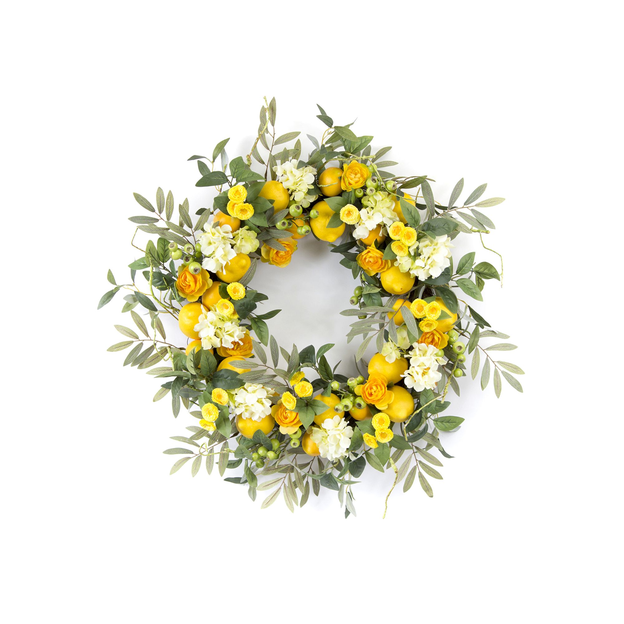 Melrose Artificial Lemon & Floral II Wreath, Multi