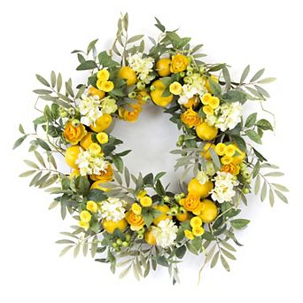 Melrose Artificial Lemon & Floral II Wreath