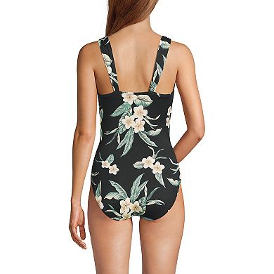 Women's Lands' End Grecian Slendersuit Tummy Control One-Piece Swimsuit