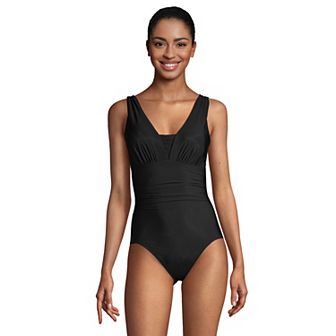 Women's Lands' End Grecian Slendersuit Tummy Control One-Piece Swimsuit
