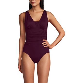 Women's Lands' End Grecian Slendersuit Tummy Control One-Piece Swimsuit