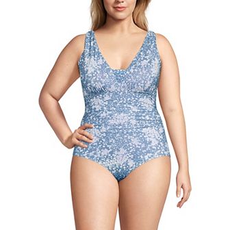 Plus Size Lands' End Grecian Slendersuit Tummy Control One-Piece Swimsuit