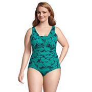 Lands' End Women's Slendersuit Grecian Tummy Control Chlorine