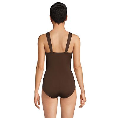 Petite Lands End Grecian Slendersuit Tummy Control One Piece Swimsuit