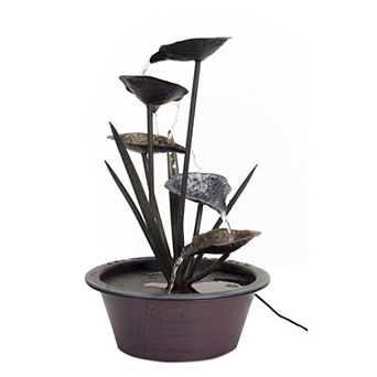 Artificial Lotus Leaf Indoor / Outdoor Water Fountain Floor Decor