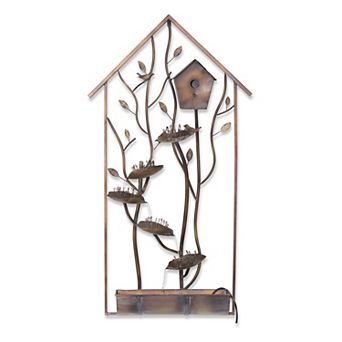 Bird House Indoor / Outdoor Water Fountain Wall Decor