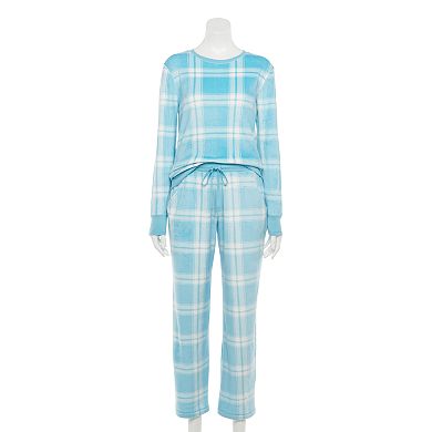 Women's Croft & Barrow® Velour Pajama Top & Pajama Pants Set