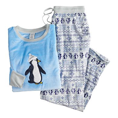Women's Croft & Barrow® Velour Pajama Top & Pajama Pants Set