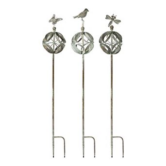 Butterfly, Bird & Dragonfly Garden Stake 3 pc Set