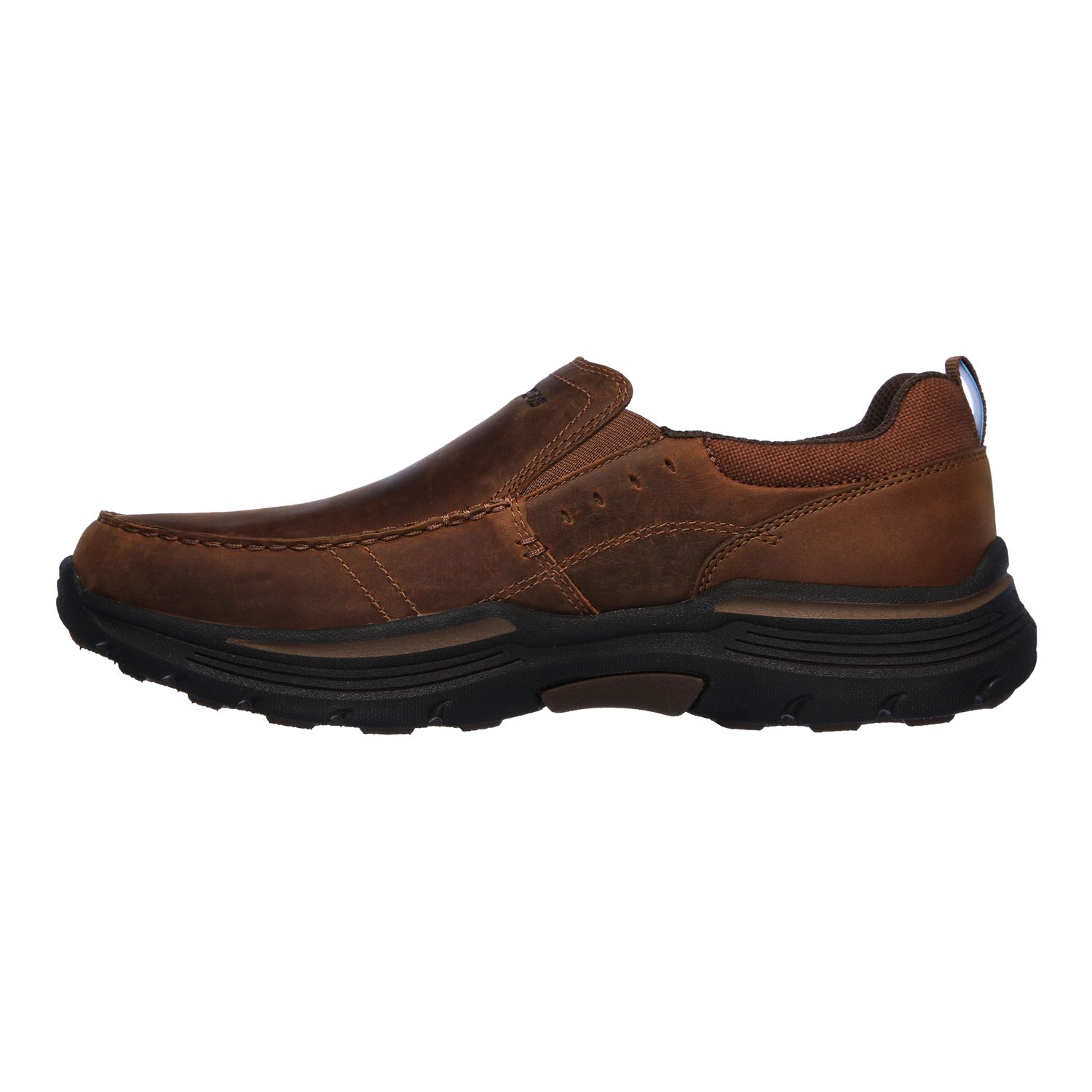 Size 9.5 EW - Skechers Mens Relaxed Fit Seveno Shoes Brown Leather Slip On 66146 Skechers Relaxed Fit: Expended - Seveno 66146 at Hamilton  main image 2