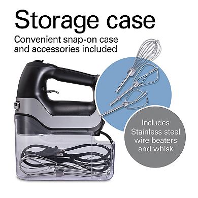 Hamilton Beach Professional 5-Speed Hand Mixer with Snap-on Case