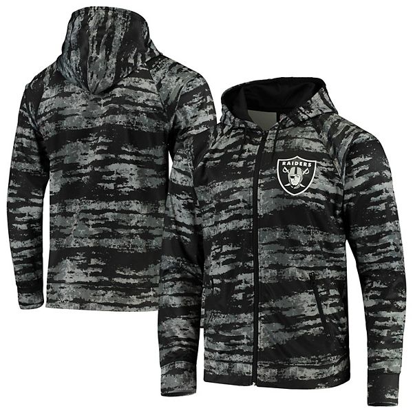 Zubaz Men's Grey Hoodie with Tonal Camo Sleeves