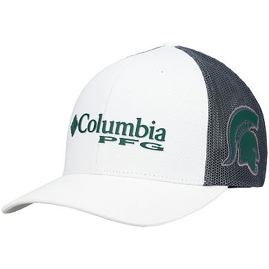 Men's Columbia White Michigan State Spartans PFG Snapback Adjustable Hat