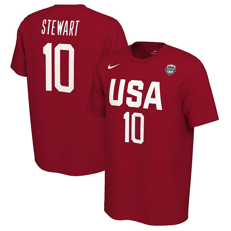 UPC 696869783705 product image for Men's Nike Breanna Stewart Red Women's USA Basketball Name & Number T-Shirt, Siz | upcitemdb.com