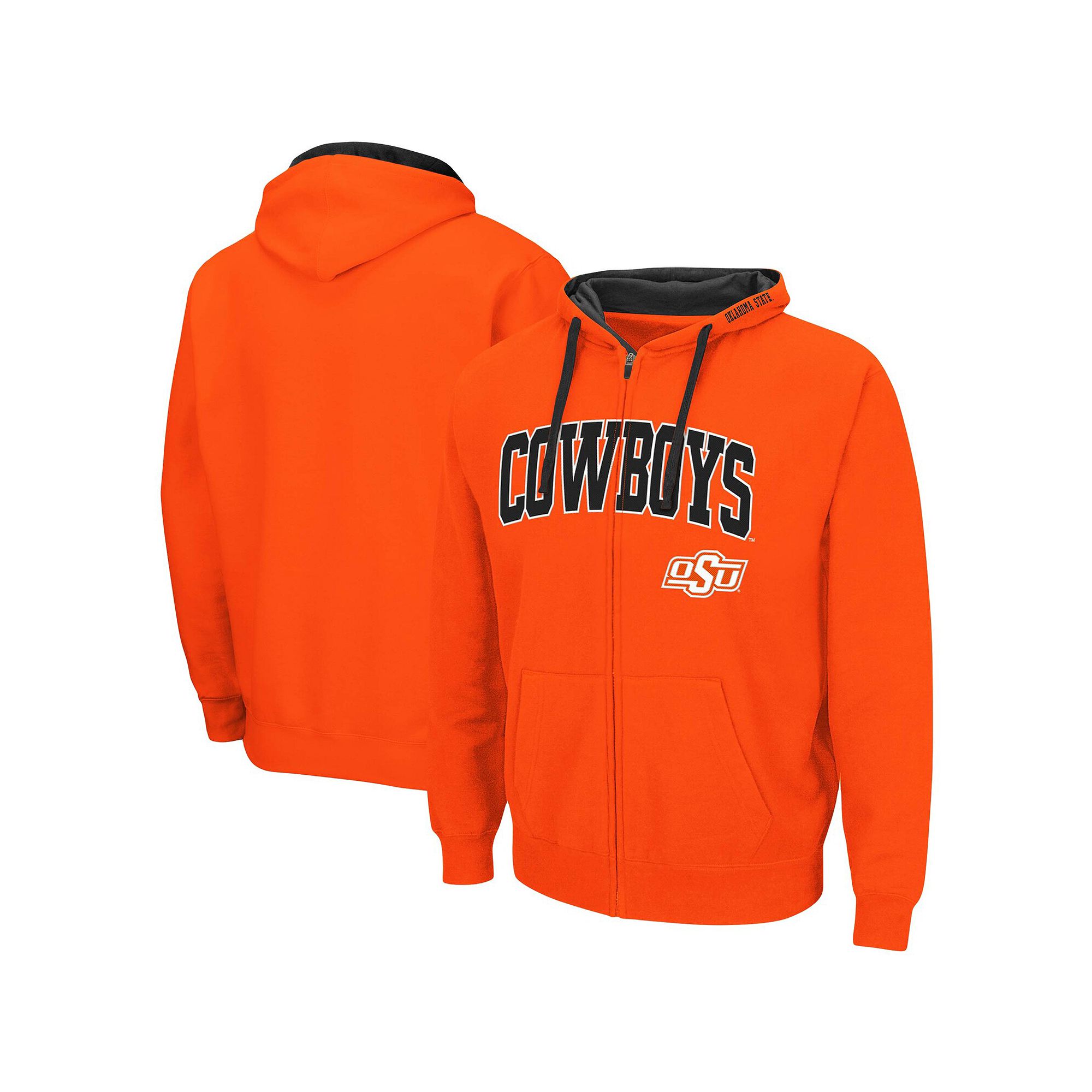 Mens Colosseum Orange Oklahoma State Cowboys Big & Tall Full-Zip Hoodie, S