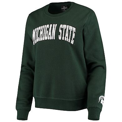 Women's Colosseum Green Michigan State Spartans Campanile Pullover Sweatshirt