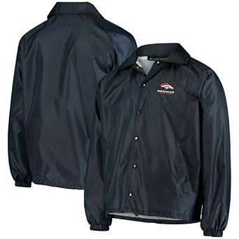 Men's Navy Denver Broncos Coaches Classic Raglan Full-Snap Windbreaker Jacket