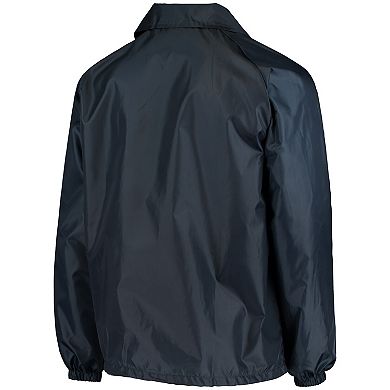 Men's Navy Denver Broncos Coaches Classic Raglan Full-Snap Windbreaker Jacket