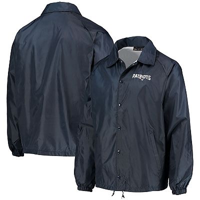 Men s Navy New England Patriots Coaches Classic Raglan Full Snap Windbreaker Jacket