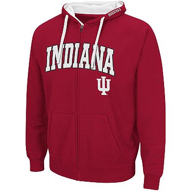 Men's Colosseum Cardinal Indiana Hoosiers Big & Tall Full-Zip Hoodie