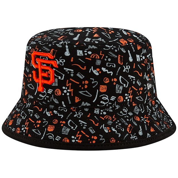 Youth New Era Black San Francisco Giants Pattern Bucket Hat