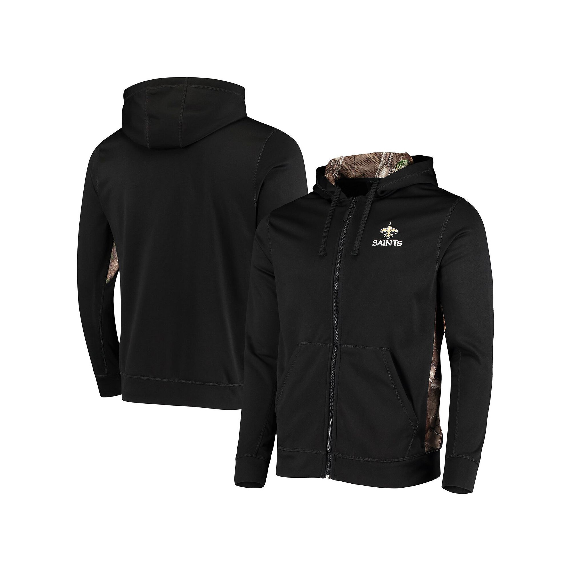 Mens Dunbrooke Black/Realtree Camo New Orleans Saints Decoy Tech Fleece Fu