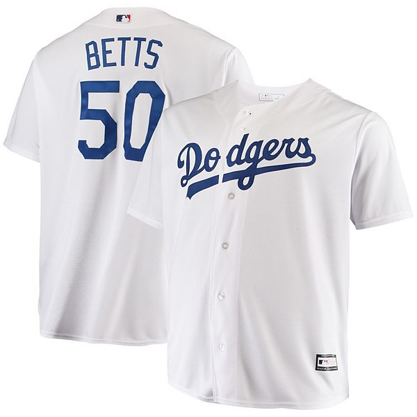Men's Mookie Betts White Los Angeles Dodgers Big & Tall Replica Player  Jersey