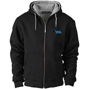 Men's Dunbrooke Black Carolina Panthers Craftsman Thermal-Lined Full-Zip Hoodie