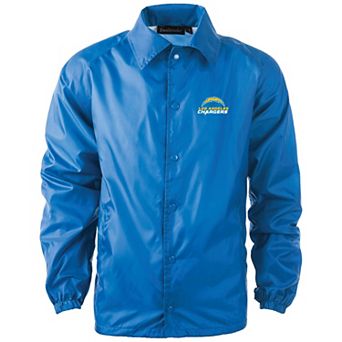 Men's Powder Blue Los Angeles Chargers Coaches Classic Raglan Full-Snap Windbreaker Jacket