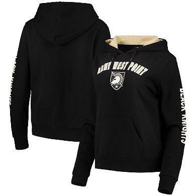 Women's Colosseum Black Army Black Knights Loud and Proud Pullover Hoodie