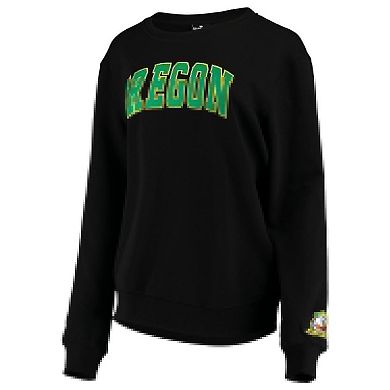 Women's Colosseum Black Oregon Ducks Campanile Pullover Sweatshirt