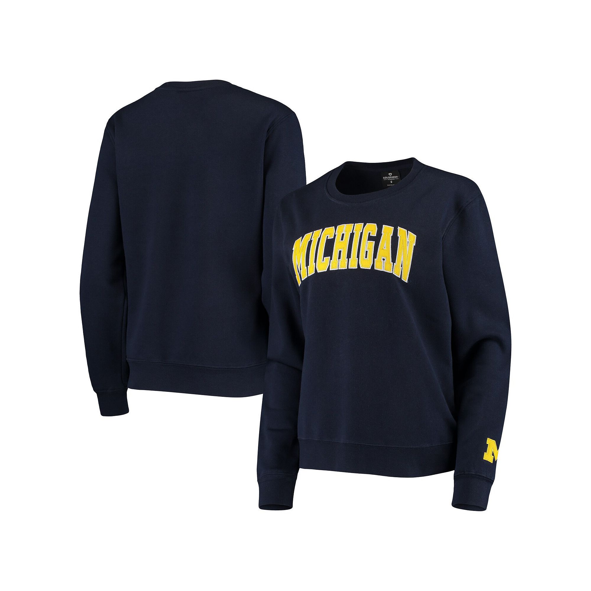 Womens Colosseum Navy Michigan Wolverines Campanile Pullover Sweatshirt, S
