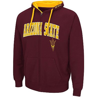 Men's Colosseum Maroon Arizona State Sun Devils Big & Tall Full-Zip Hoodie