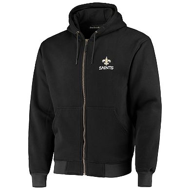 Men's Dunbrooke Black New Orleans Saints Craftsman Thermal-Lined Full-Zip Hoodie