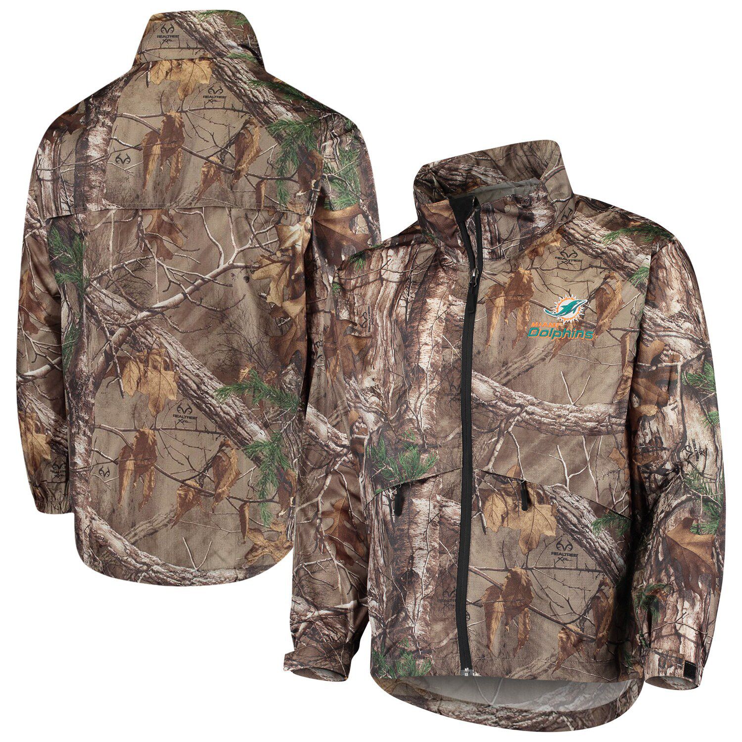 Men's Dunbrooke Realtree Camo/Black Detroit Lions Circle Hunter Softshell  Full-Zip Jacket