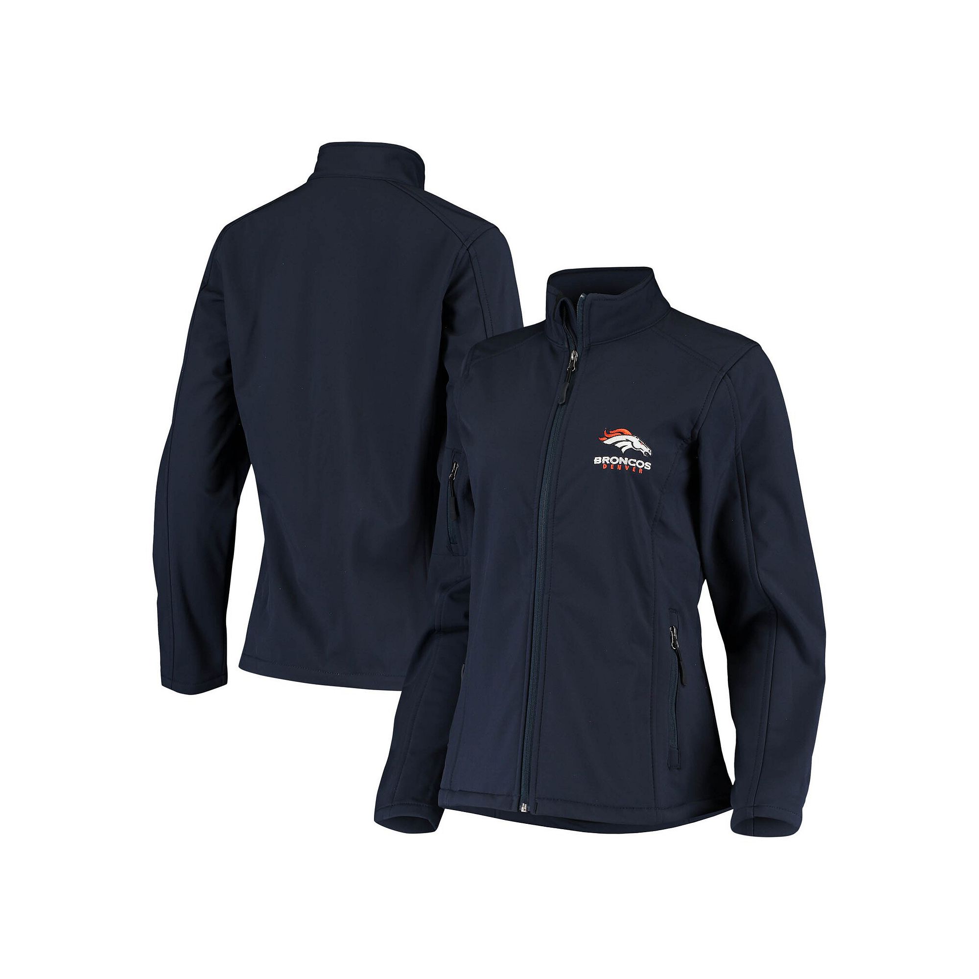 Womens Navy Denver Broncos Full-Zip Sonoma Softshell Jacket, Size: Small, 