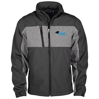 Men's Dunbrooke Black Carolina Panthers Circle Zephyr Softshell Full-Zip Jacket