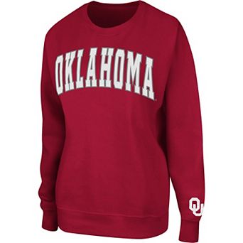 Women's Colosseum Crimson Oklahoma Sooners Campanile Pullover Sweatshirt