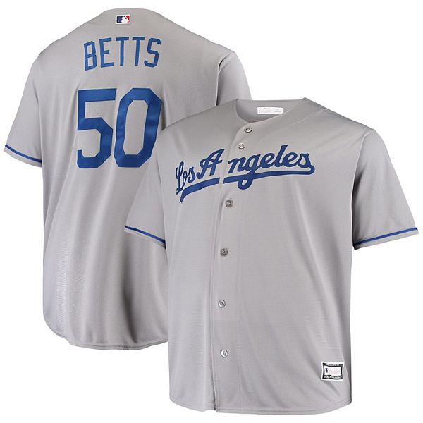 Men's Mookie Betts Gray Los Angeles Dodgers Big & Tall Replica Player Jersey
