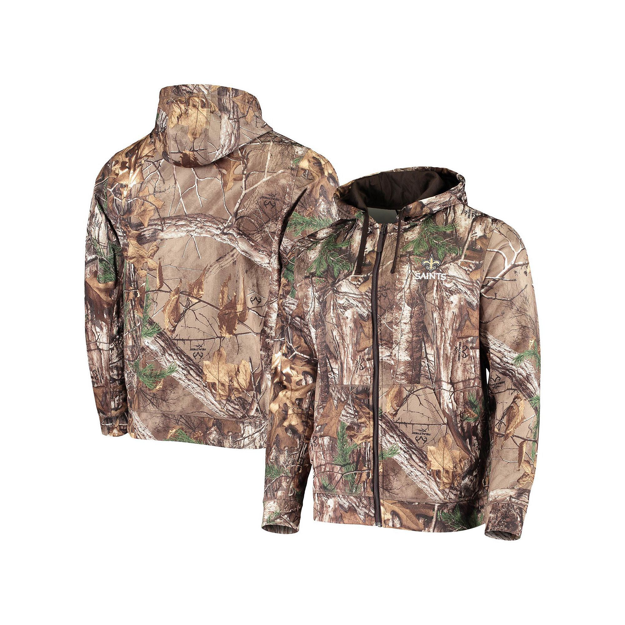 Mens Dunbrooke Realtree Camo New Orleans Saints Trophy Tech Fleece Full-Zi