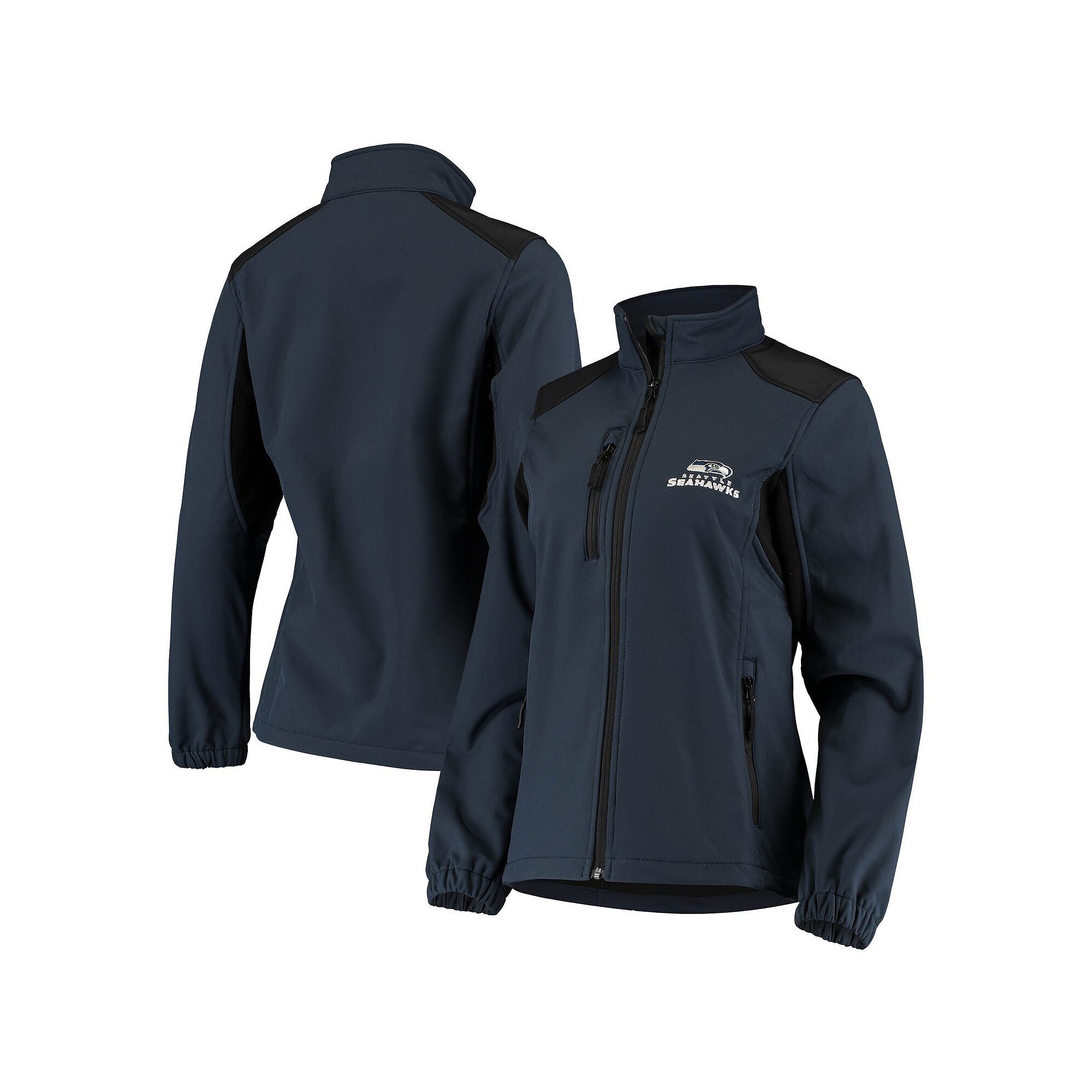 Womens Dunbrooke Navy Seattle Seahawks Softshell Fleece Full-Zip Jacket, S