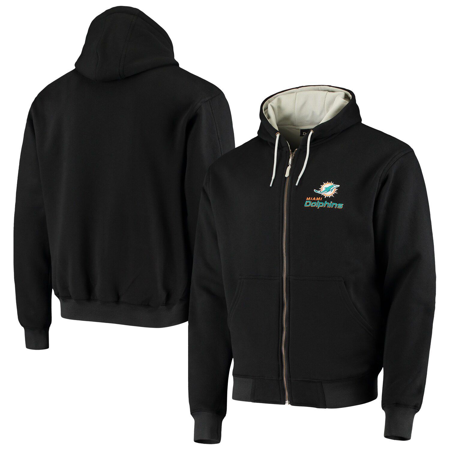 Miami Dolphins Locker Room Black Satin Jacket